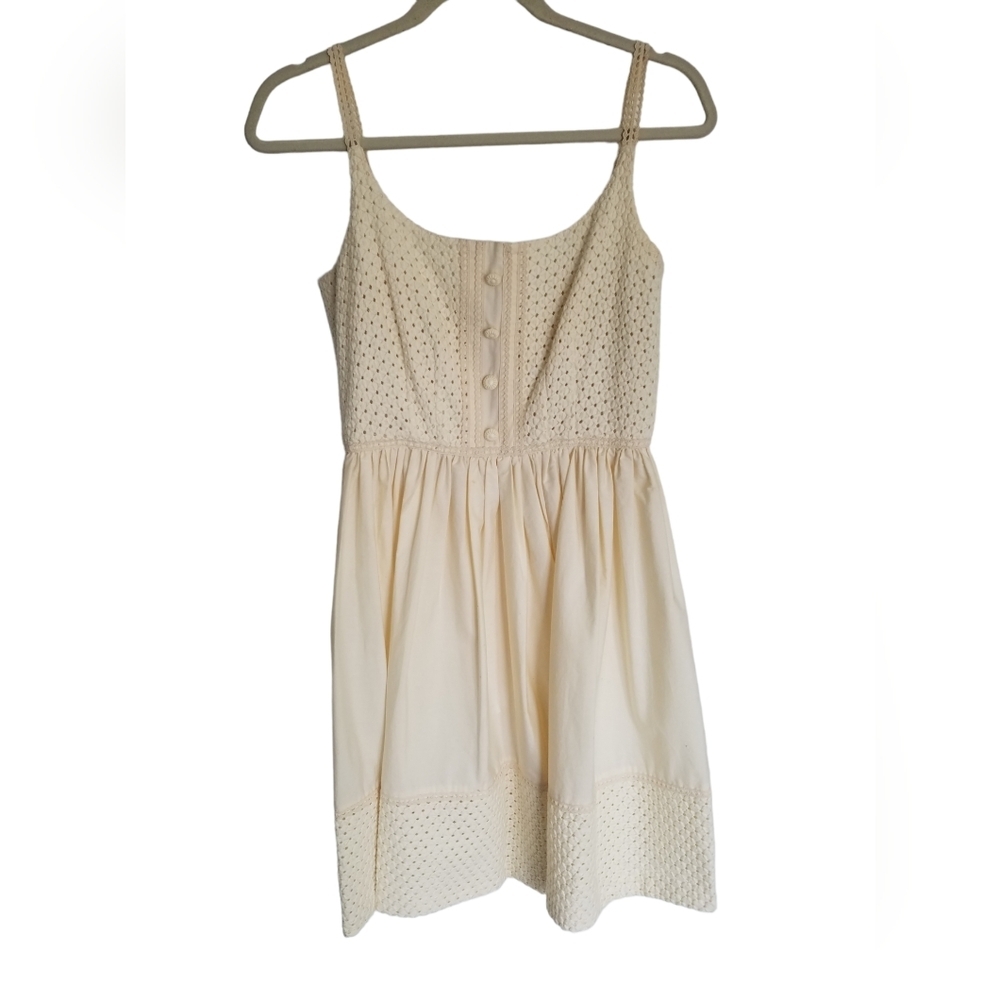 Anna Sui for Anthropologie Cream Prairie Dress Size 4 Cottagecore